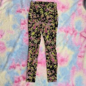 Lululemon athletica sz 4 Floral Leggings - Black, Pink, Green